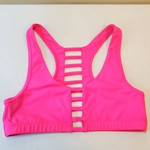 PINK Victoria's Secret Hot Pink Strappy Back Sports Bra